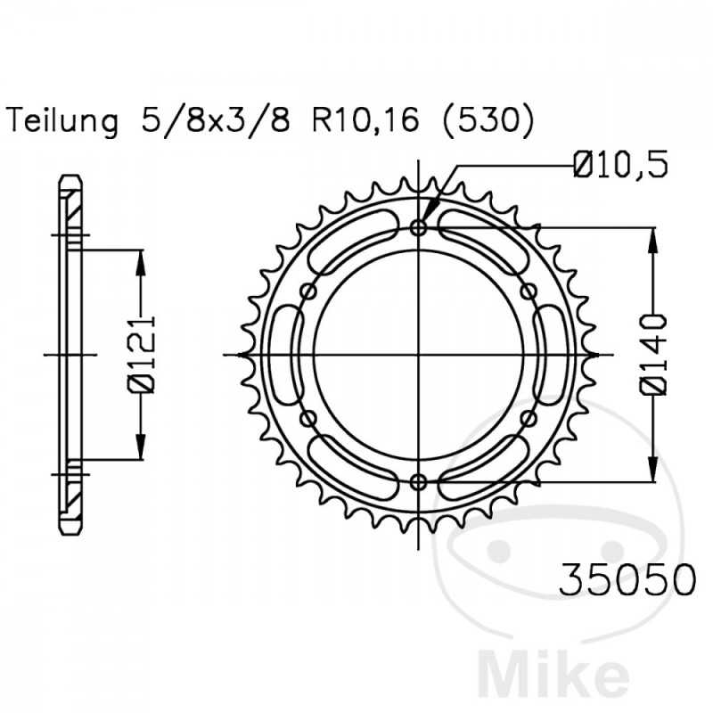 ESJOT Corona plato transmisión 40T P-530 Ø121 MM Ø140 727.65.95