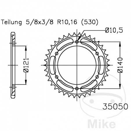 ESJOT Corona plato transmisión 40T P-530 Ø121 MM Ø140 727.65.95