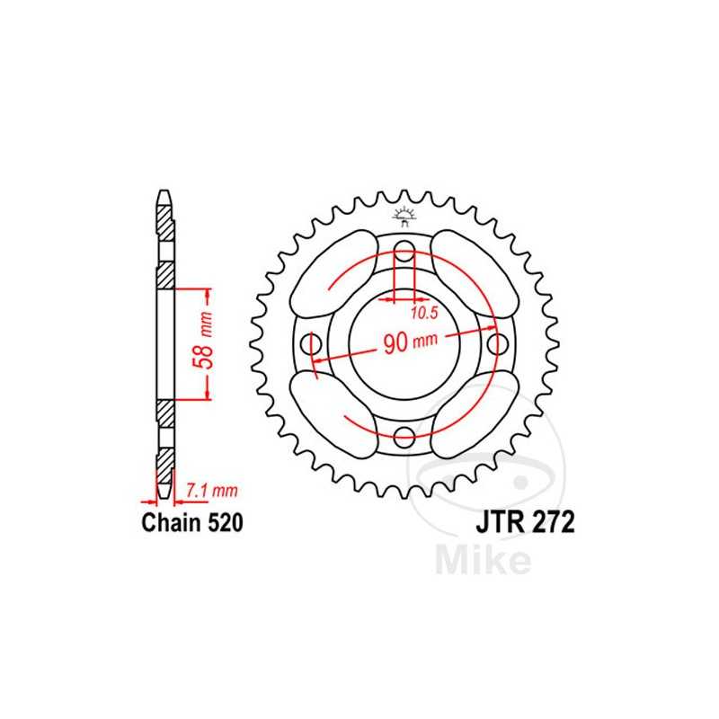JT SPROCKETS Corona plato transmisión 31T P-520 Ø58 MM Ø90 727.67.00