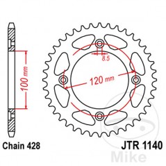 JT SPROCKETS Corona plato transmisión 63T P-428 Ø100 MM Ø120 727.06.02