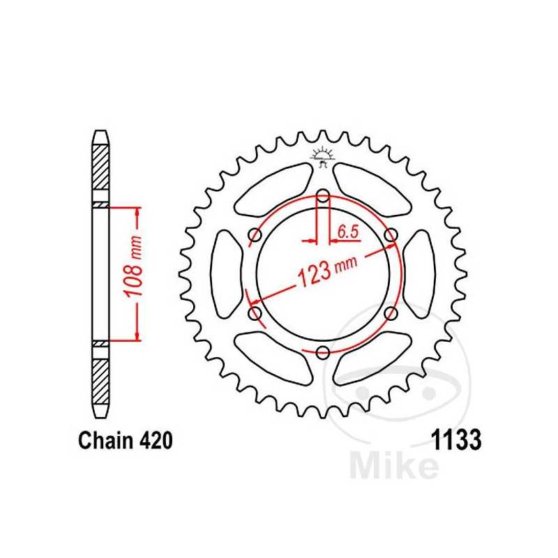 JT SPROCKETS Corona plato transmisión 53T P-420 Ø108 MM Ø123 727.52.17