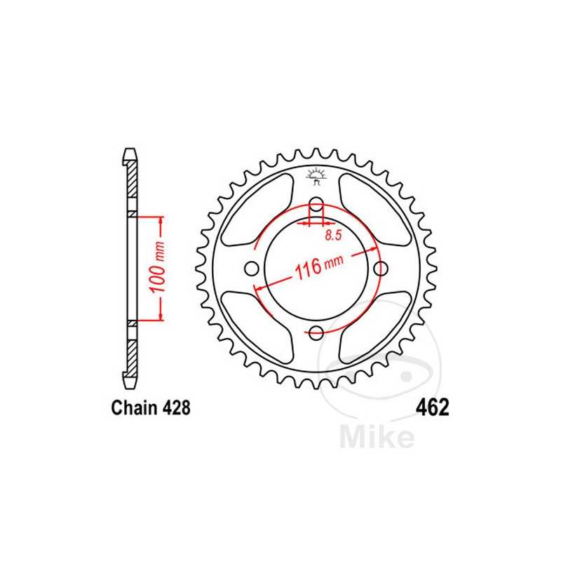 JT SPROCKETS Transmission plate crown 49T P-428 Ø100 MM Ø116 727.90.45