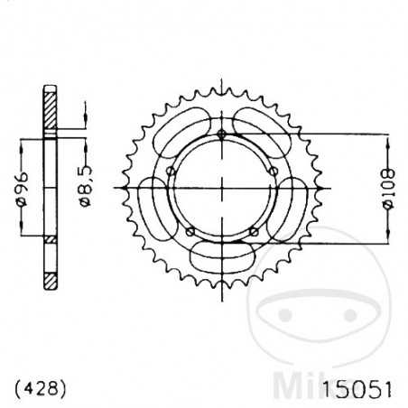 ESJOT Transmission plate crown 49T P-428 Ø096 MM Ø108 727.11.74
