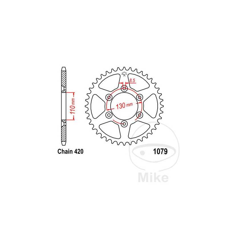 JT SPROCKETS Corona plato transmisión 62T P-420 Ø110 MM Ø130 727.85.75