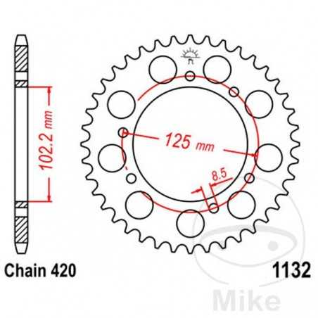 JT SPROCKETS Corona plato transmisión 48T P-420 Ø102 MM Ø125 727.85.00