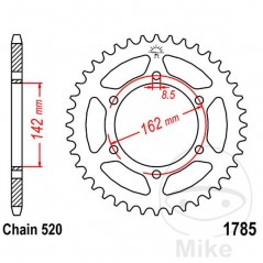 JT SPROCKETS Corona plato transmisión 48T P-520 Ø142 MM Ø162 727.33.00