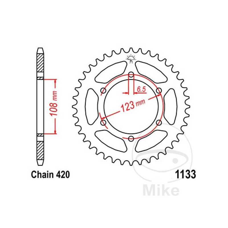 JT SPROCKETS Corona plato transmisión 52T P-420 Ø108 MM Ø123 727.45.33