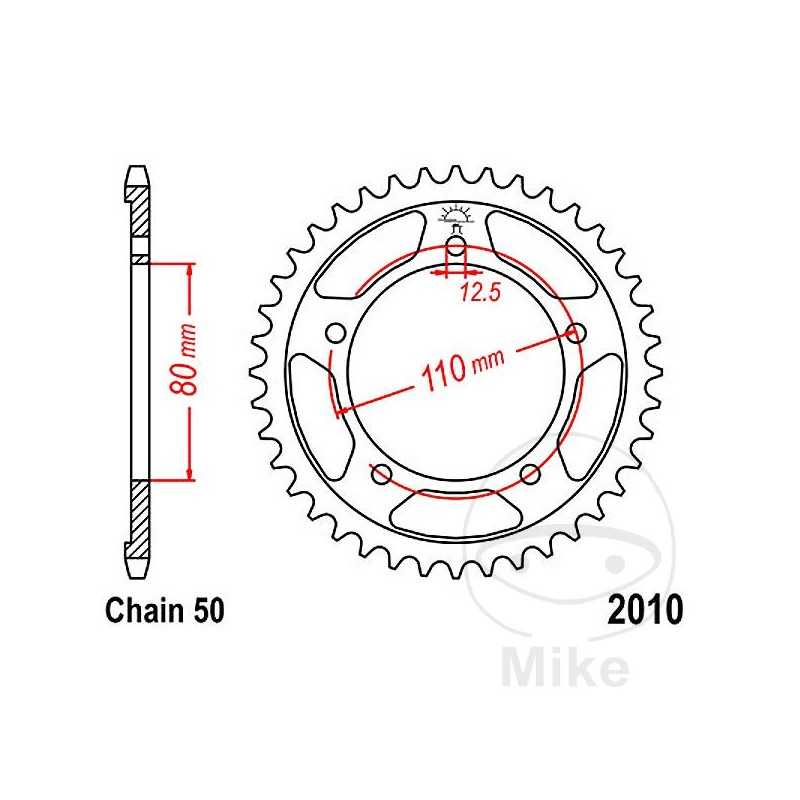 JT SPROCKETS Corona plato transmisión 48T P-530 Ø080 MM Ø110 727.51.42