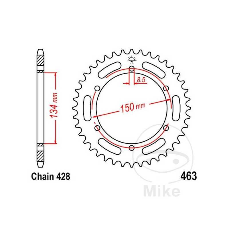 JT SPROCKETS Corona plato transmisión 50T P-428 Ø134MM Ø150 MM 727.67.85