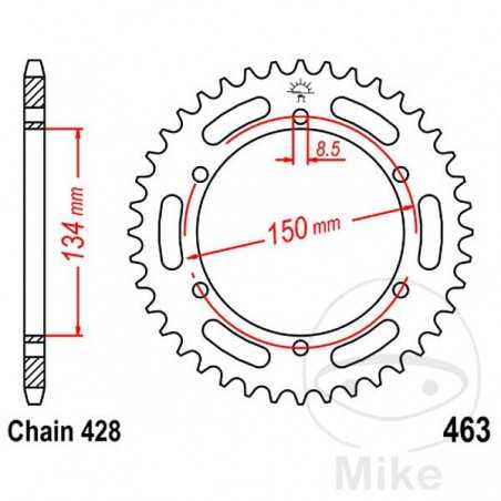 JT SPROCKETS Corona plato transmisión 50T P-428 Ø134MM Ø150 MM 727.67.85