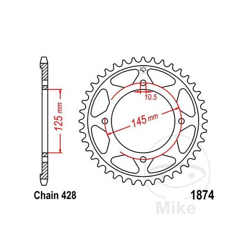 JT SPROCKETS Transmission plate crown 56T P-428 Ø125 MM Ø145MM 727.91.77