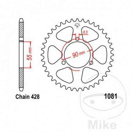 JT SPROCKETS Transmission plate crown 46T P-428 Ø055 MM Ø090 727.85.26