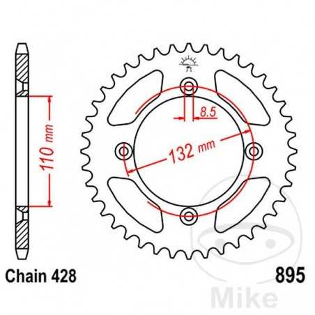 JT SPROCKETS Corona plato transmisión 49T P-428 Ø110 MM Ø132 727.89.97
