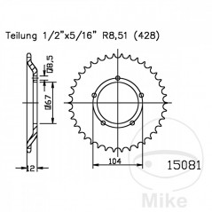 ESJOT Transmission plate crown 55T P-428 Ø067 MM Ø104 727.91.69