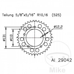 ESJOT Transmission plate crown 46T P-525 Ø110 MM Ø130.8 758.00.10