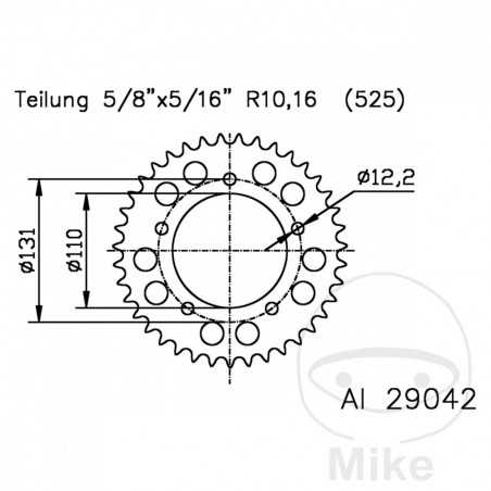 ESJOT Corona plato transmision 46T P-525 Ø110 MM Ø130.8 758.00.10