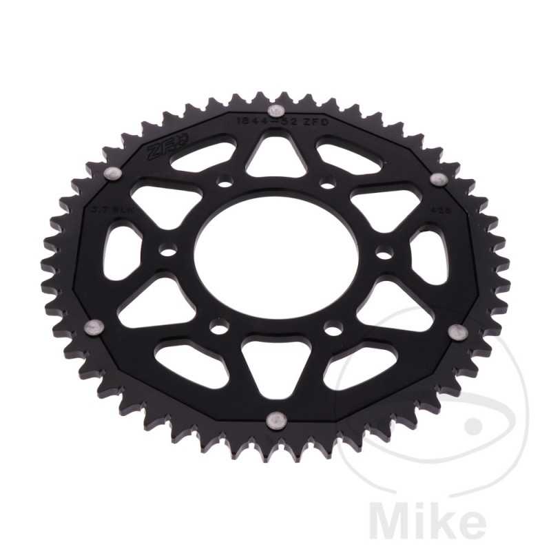 ZF SPROCKETS Corona plato transmisión DUAL 52T P-428 Ø076 MM Ø100 758.18.22