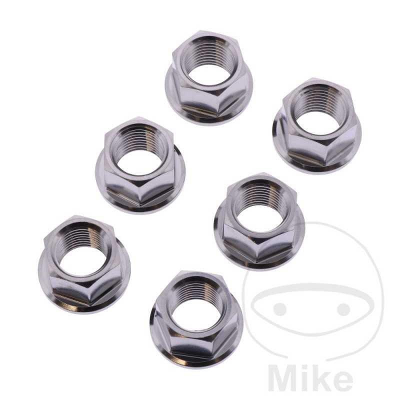 JMP Nut set for transmission plate crown screw M12 X 1.25 MM INOX V4A 775.35.53