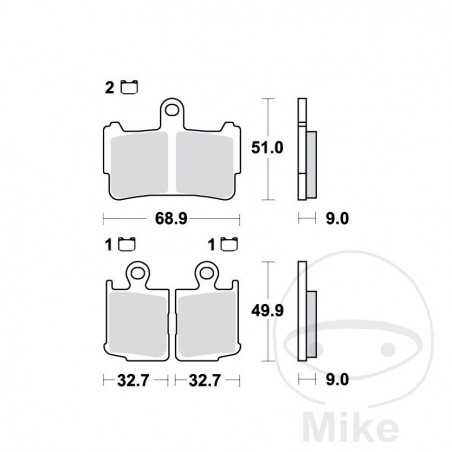 TRW Sintered front brake pads ALTN: 7323249 787.03.63