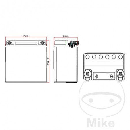 JMT motorcycle battery VTB-5 V-TWIN 707.46.56