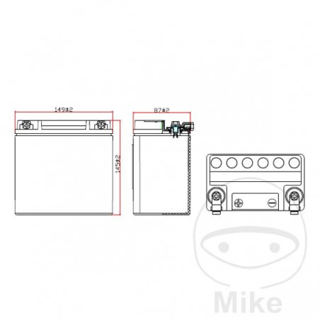 JMT motorcycle battery VTB-8 V-TWIN ALTN: 7070054 707.46.59