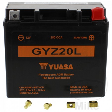 YUASA motorcycle battery GYZ20L WET 707.82.02