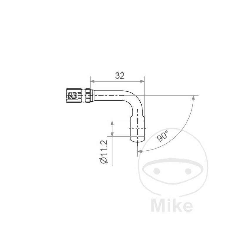 Banjo for brake hose HD TYP119 11.2 MM 90 757.01.33