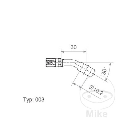 Banjo para latiguillo de freno TYP003 10 MM 30 INOX 757.03.96