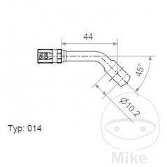 Banjo para latiguillo de freno TYP014 10 MM 45 INOX 757.03.99