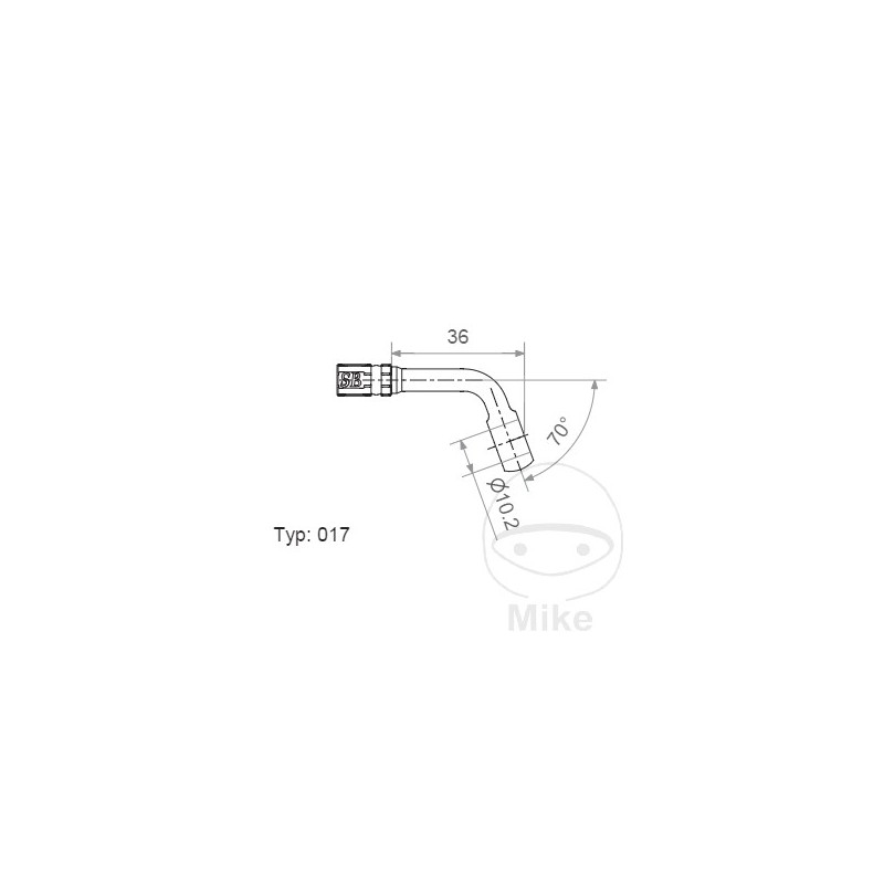 Banjo para latiguillo de freno TYP017 10 MM 70 INOX 757.04.00