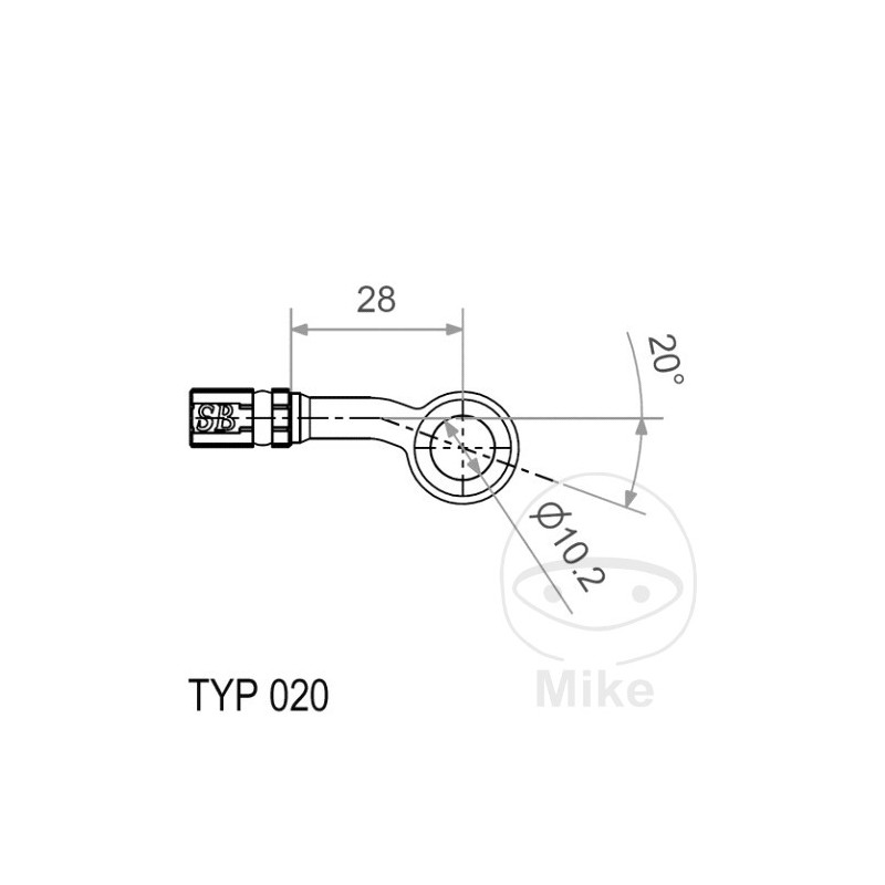 Banjo para latiguillo de freno TYP020 10 MM 20S 757.18.62