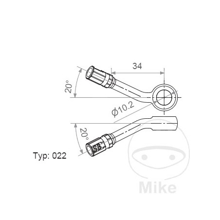 Banjo for brake hose TYP022 10 MM 20+20 INOX 757.04.04