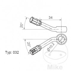 Banjo para latiguillo de freno TYP032 10 MM 20+20 INOX 757.04.05