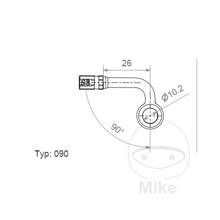 Banjo para latiguillo de freno TYP090 10 MM 90 INOX 757.04.07