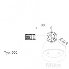Banjo for brake hose TYP000 10 MM 0 INOX 757.03.94