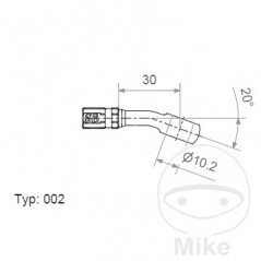 Banjo for brake hose TYP002 10 MM 20 INOX 757.03.95
