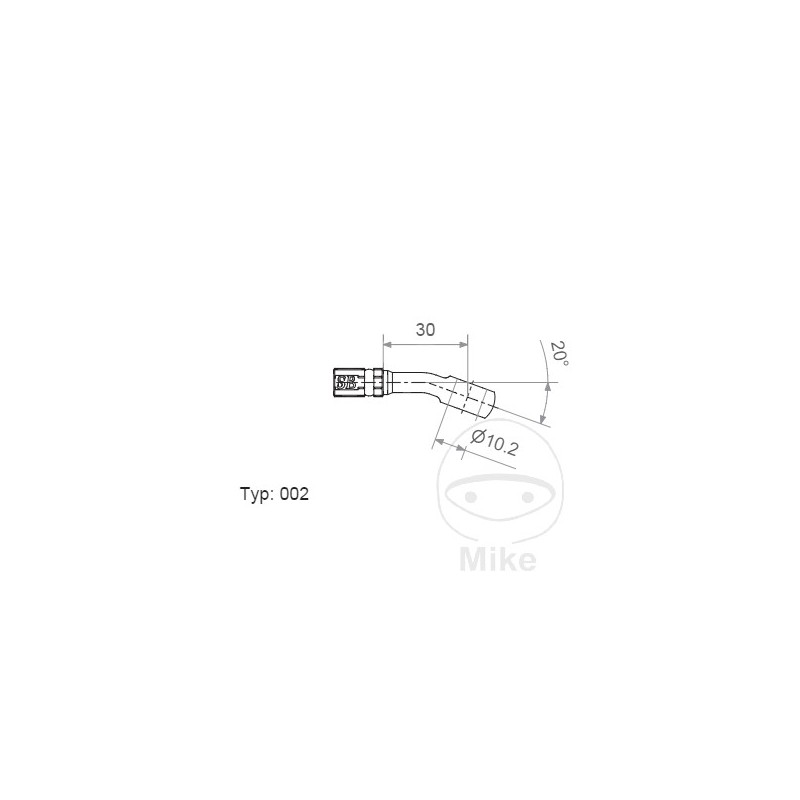 Banjo for brake hose TYP002 10 MM 20 INOX 757.03.95