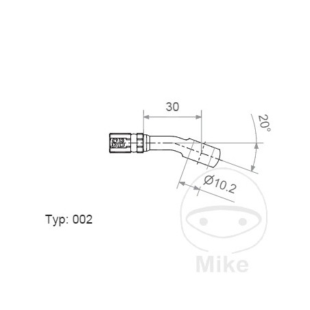 Banjo for brake hose TYP002 10 MM 20 INOX 757.03.95