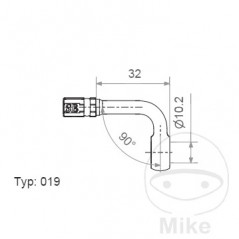 Banjo for brake hose TYP019 10 MM 20 INOX 757.04.02