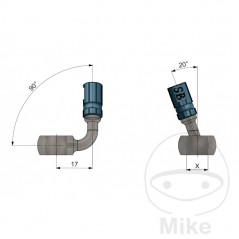Banjo for brake hose TYP039 10 MM 90+20 SL INOX 757.16.90