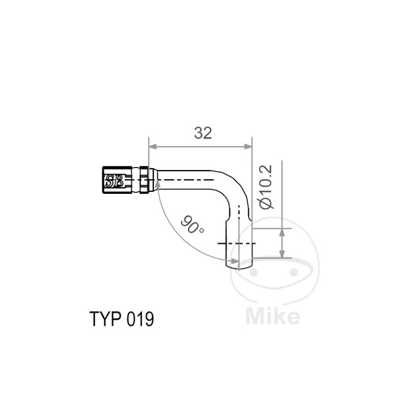 Banjo for brake hose TYP019 10 MM 90 757.24.07