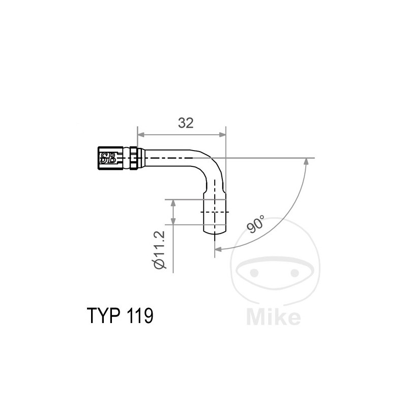 Banjo para latiguillo de freno HD TYP119 11.2 MM 90 757.19.04
