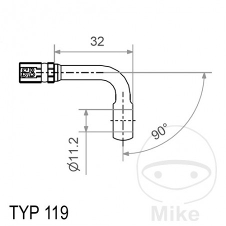 Banjo para latiguillo de freno HD TYP119 11.2 MM 90 757.19.04