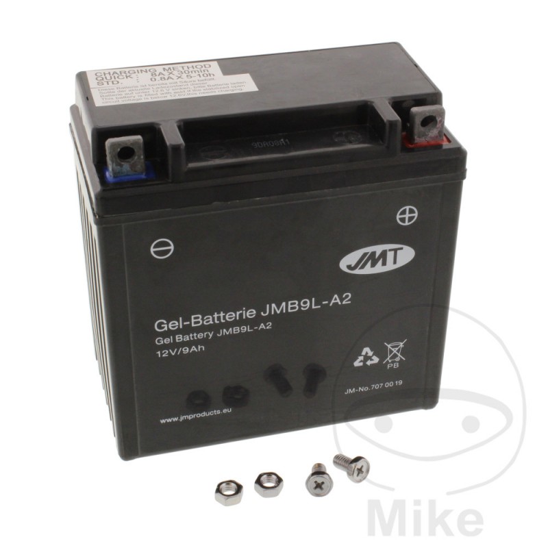 JMT activated gel motorcycle battery YB9L-A2 707.00.19
