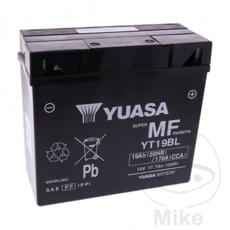 YUASA Factory activated maintenance free battery YT19BL WET 707.01.68