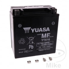 YUASA Factory activated maintenance free battery YTX16 WET 707.01.69