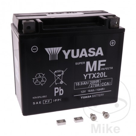 YUASA Factory activated maintenance free battery YTX20L WET 707.01.73