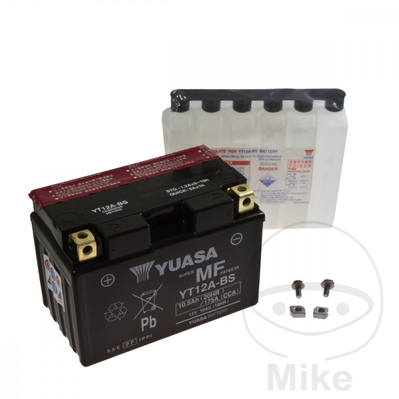 YUASA Batería sin mantenimiento con electrolito YT12A-BS 707.08.65