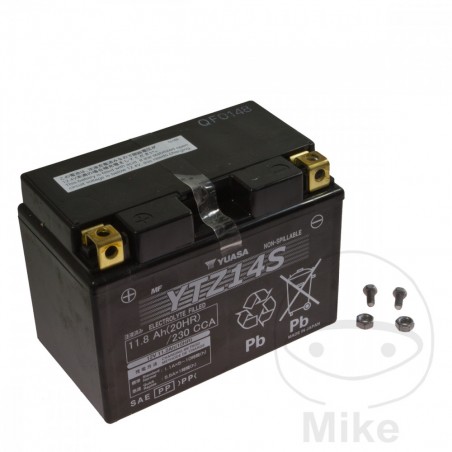 YUASA Factory activated maintenance free battery YTZ14S WET 707.09.56