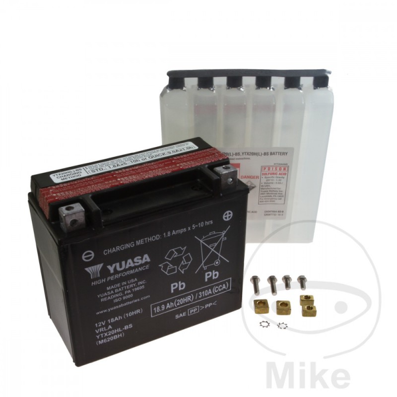 YUASA Batería sin mantenimiento con electrolito YTX20HL-BS 707.18.14